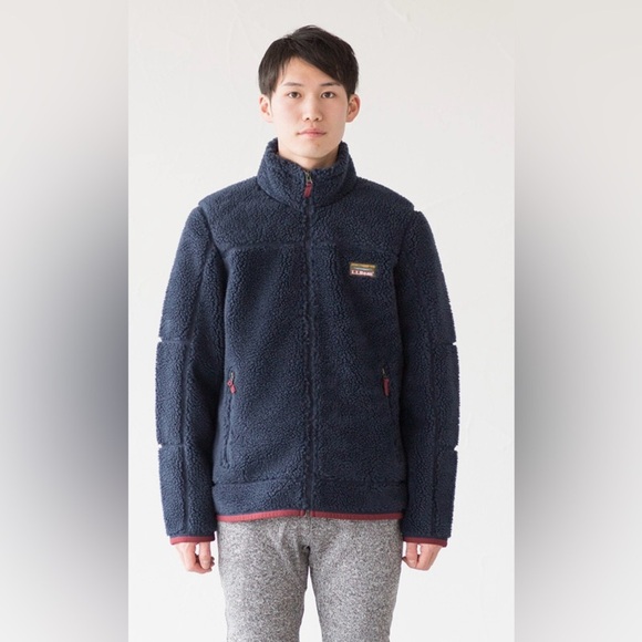 L.L. Bean Other - L.L.Bean Sherpa Fleece Jacket Men’s Medium Regular Blue Full Zip